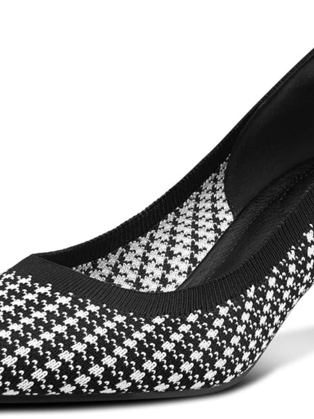 Women's Black & White Comfortable Perfect for Wedding pointed Toe Low Heel Pumps